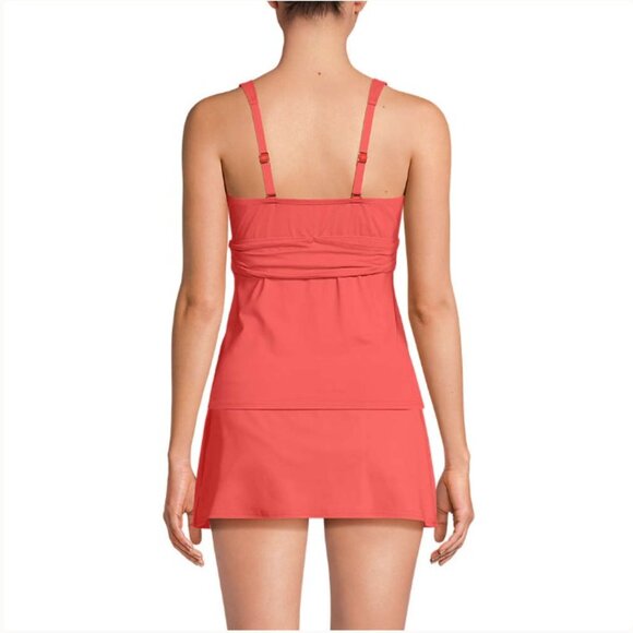 Lands' End V-Neck Plunge X Back Tankini Top - Size: Small Long - NWT - Picture 4 of 11